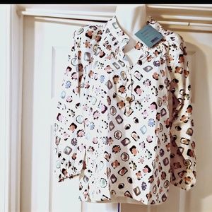 TRACY NEGOSHIAN Long Sleeve Kira Style Button Down Shirt Size XS